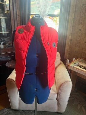 Converse Neon Coral Kids Puffer Vest